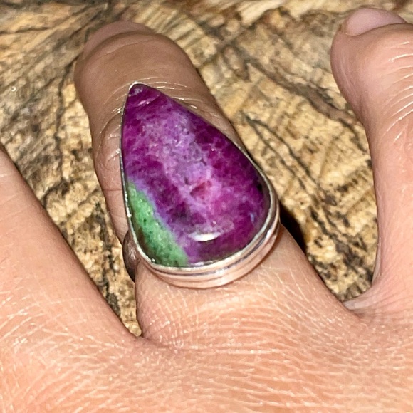 Saualpite Ruby Zoisite Statement Ring Size 7 - Picture 9 of 10